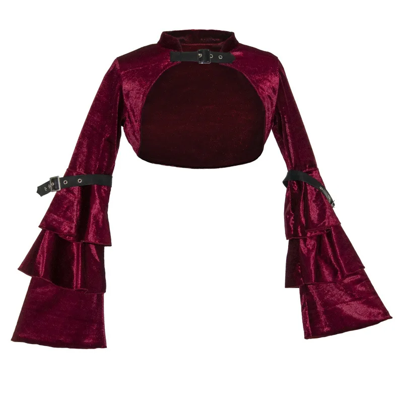 معطف مثير على الطراز القوطي الفيكتوري من عصر النهضة في العصور الوسطى، عباءة دانتيل قصيرة، شال علوي للنساء، زي الحفلات