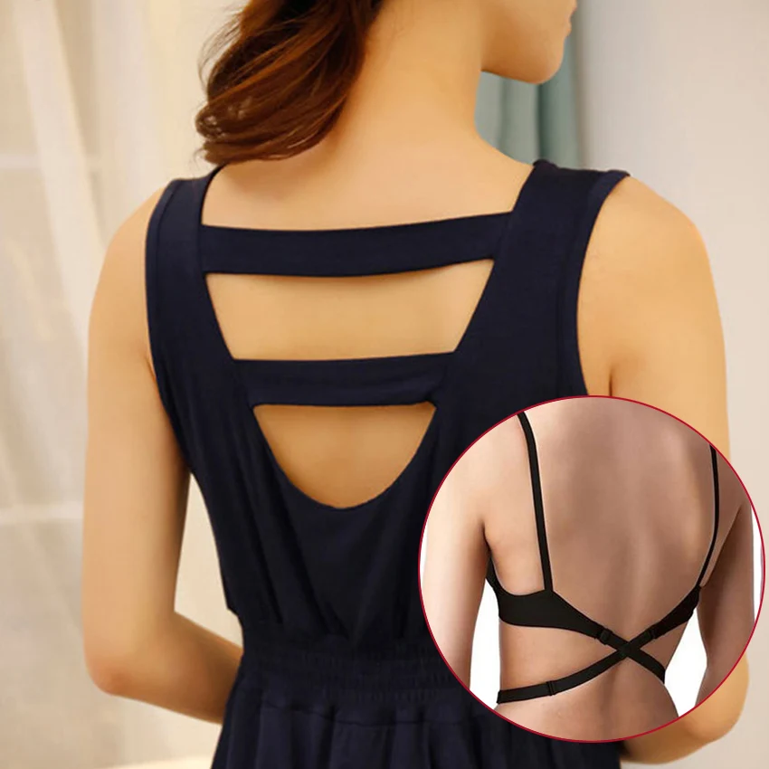Low Back Converter Bra Extension Shoulder Strap Converter Accessories Extender Adjustable Bra For Wedding Dress With Open Back