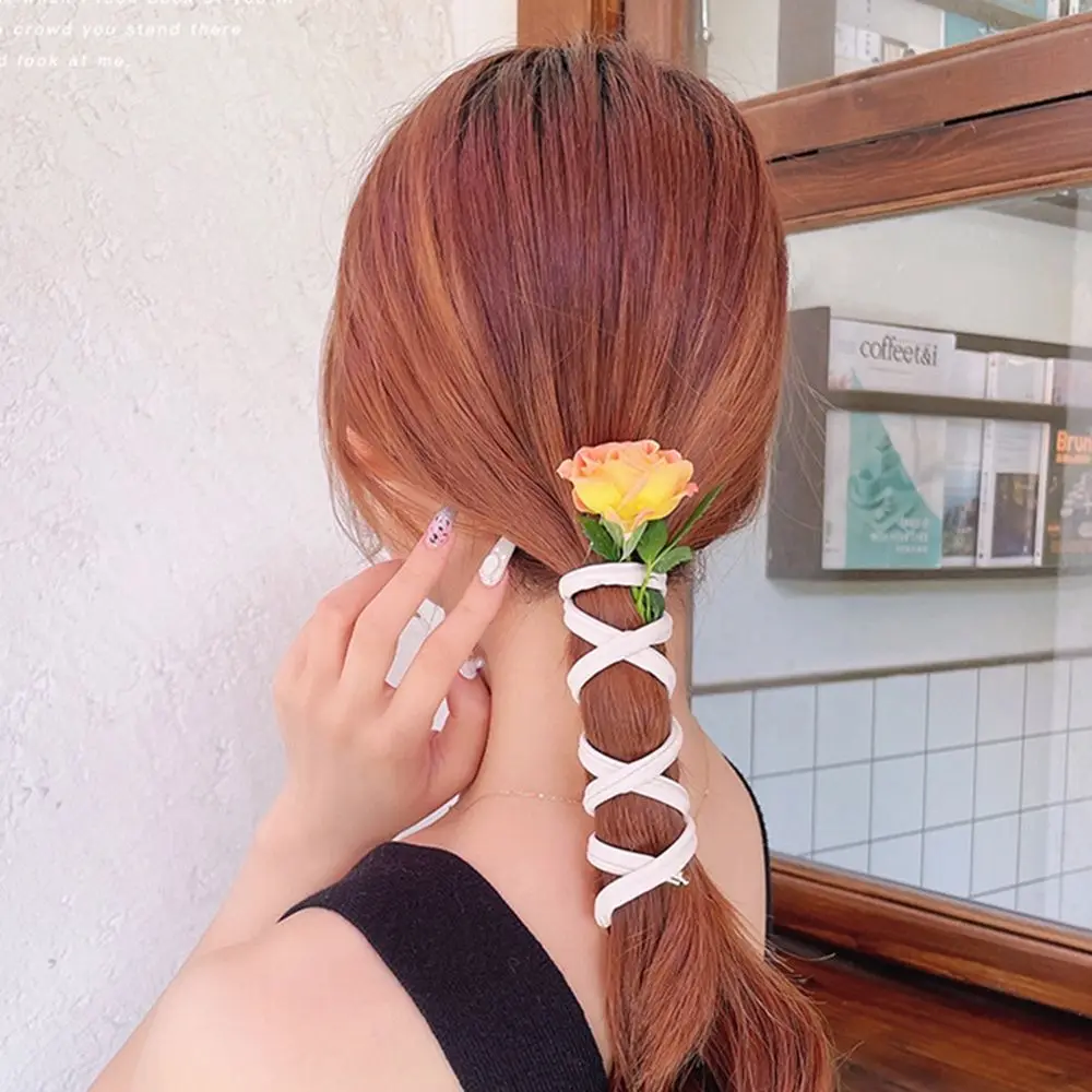 NEW Wire Headbands Solid Color Adjustable PU Leather Hair Rope Ponytail Holder Fashion Beach Hair Accessories for Women Girl