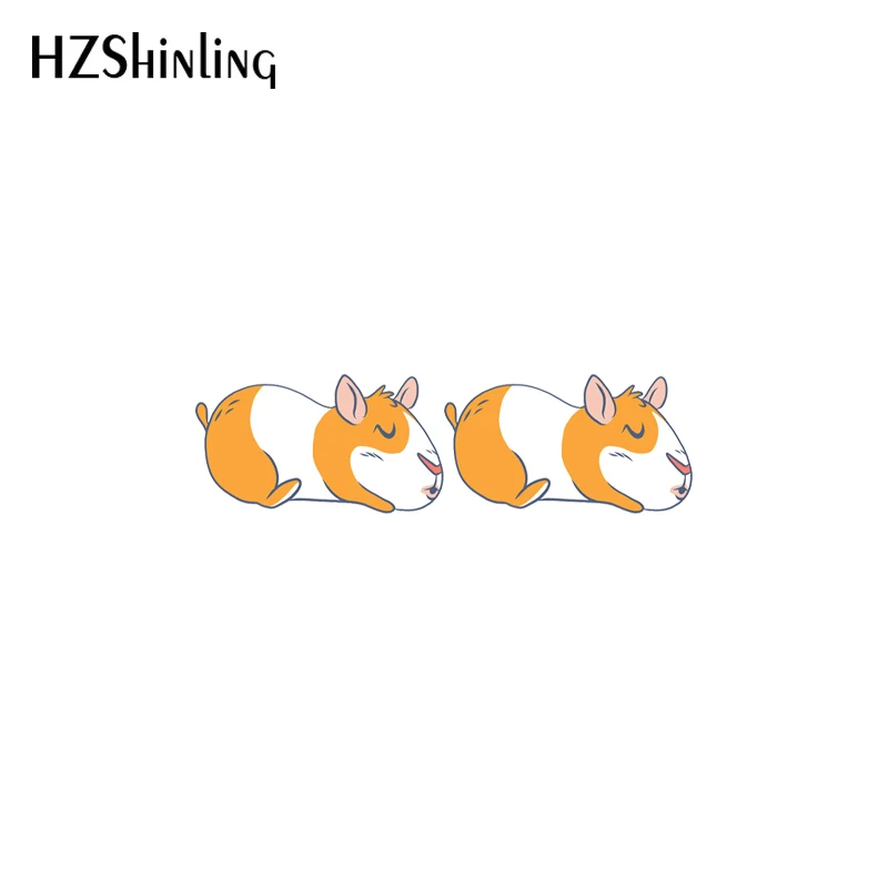 2021 Cartoon Guinea Pig Heat Acrylic Stud Earrings Resin Epoxy Fashion Jewelry