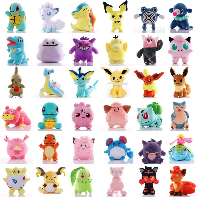 40 Styles Pokemon Pikachu Squirtle Chikorita Lapras Eevee Vaporeon Stuffed Peluches Cartoon Animals Toys Gifts for Kids Children