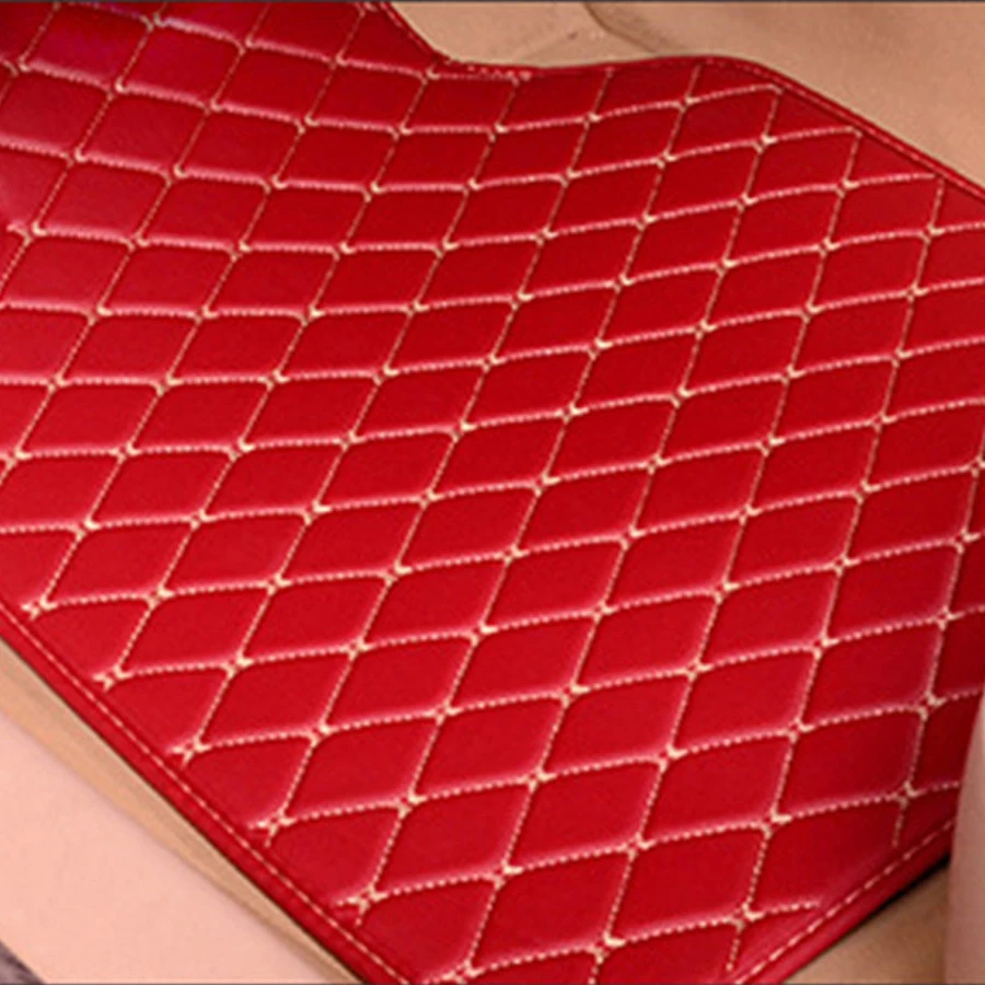 العالمي 4 قطعة الأحمر سيارة الحصير سيارة تتميز بكسوة جلدية مصنوعة من البولي يوريثين وسادة للقدم ل BMW g30 e90 f01 f10 f11 f25 f30 f45 x1 x3 سيارة ملحقاتها