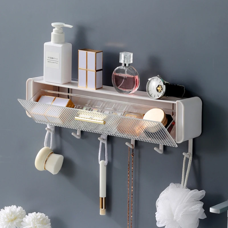 

Bathroom Storage Rack Hidden Behind The Door Storage Shelf With Hooks Kitchen Shelves Organizer Household Bathroom Accessories