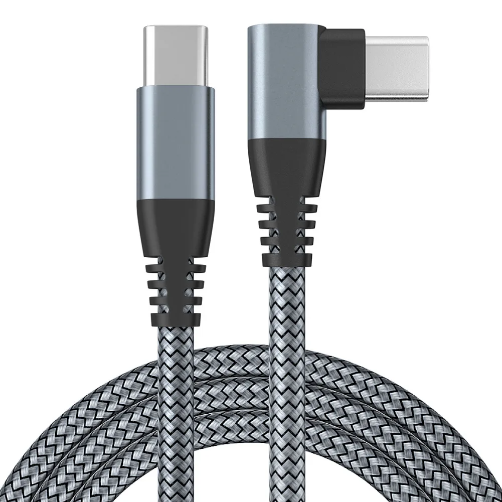 USB C Double-head Type-c PD Fast Charging Data Cable C To C90 Degree Elbow 60W Laptop Mobile Phone Charging Cable Xiaomi Huawei