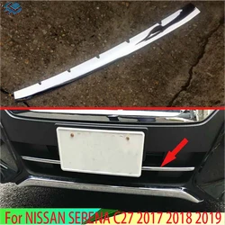 For NISSAN SERENA C27 2017 2018 2019 ABS Chrome Front Grille Accent Cover Lower Mesh Trim Molding Styling Bezel Garnish