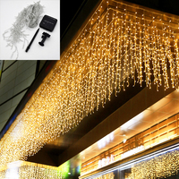 Icicle Solar Lamp 6M Width Droop 0.5m Outdoor Garland Solar String Lights Garden Decoration Mall Eaves Decorative Lights