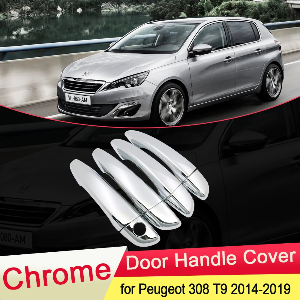 for Peugeot 308 T9 SW GT 2014 2015 2016 2017 2018 2019 Luxuriou Chrome Door Handle Cover Trim Car Set Catch Styling Accessories