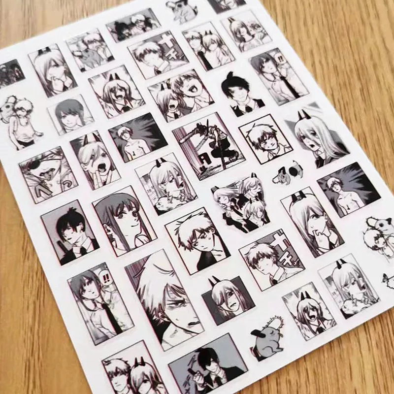 3D Anime Chainsaw Man Design Self Adhesive Decal Stamping DIY Decoration Wraps Nail Sticker  TSC 201