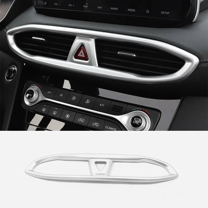 

For Hyundai Santa FE 2018 2019 car styling Accessories Middle Center Left Right Air Conditioner outlet AC Vent Cover trim ABS