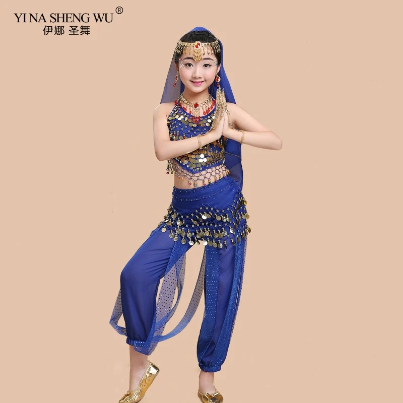 Costumes de danse du ventre pour enfants, ensemble de danse du ventre pour filles, vêtements indiens pour le phtalus, le moindre contreplaqué, 6 documents