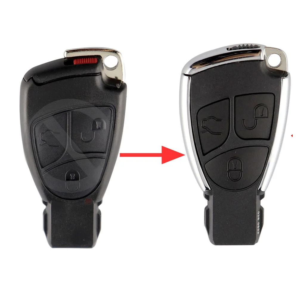 XNRKEY 3 Buttons Modified Car Key Replacement Remote Key Shell For Mercedes Benz C B E Class W203 W211 W204 YU BN CLS CLK
