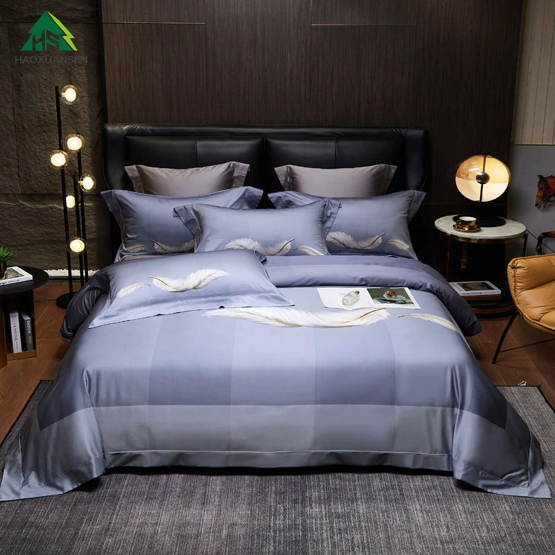 Simple Euro Bedding Sets Digital Printing Bedlinen Pillowcase Double Bed Duvet Cover Angel Wings Design Long-Staple Cotton