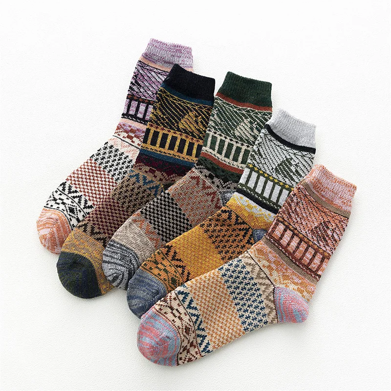 5Pairs/Lot Women Wool Socks Winter High Quality Brand Thick Warm Rabbit Wool Socks Casual Warm Ladies socks