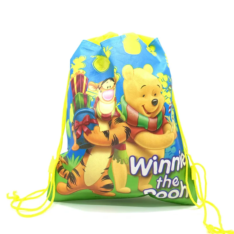 New Winnie Pooh Disney Bear tessuto Non tessuto con coulisse zaino borsa regalo borsa per bambini ragazzi bomboniere borse da scuola forniture per