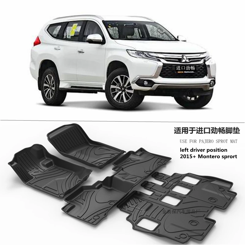 Use for Mitsubishi Montero Sport custom car All-Weather TPO car Floor Mat Trim to Fit For Montero Sport waterproof car floor mat