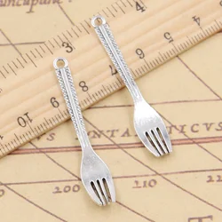 10pcs Charms Western Food Fork 48x9mm Tibetan Silver Color Pendants Antique Jewelry Making DIY Handmade Craft