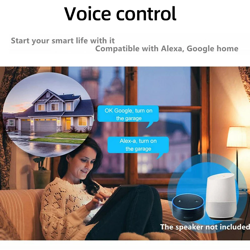 WIFI Garage  Gate Door Opener Controller,Timer,Door Open Close Monitor, Voice Control by Alexa Google Assistant,Tuya Smart Life