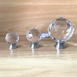 LCH Top Quality Round Cut Crystal Ball Knobs 25mm 30MM 40MM 50MM Cabinet Handle Dresser Cupboard Door Pulls