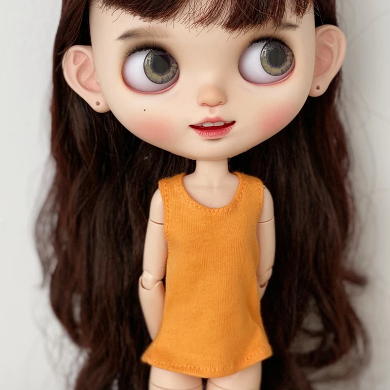 New Blyth Doll Clothes Cute Vest Casual Style Sleeveless Pullover Tops For Blythe Pullip OB24 1/6 Dolls Accessories