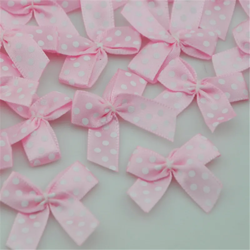 100pcs Dot Satin Ribbon Flowers Bows Gift Craft Wedding Decoration Upick B163