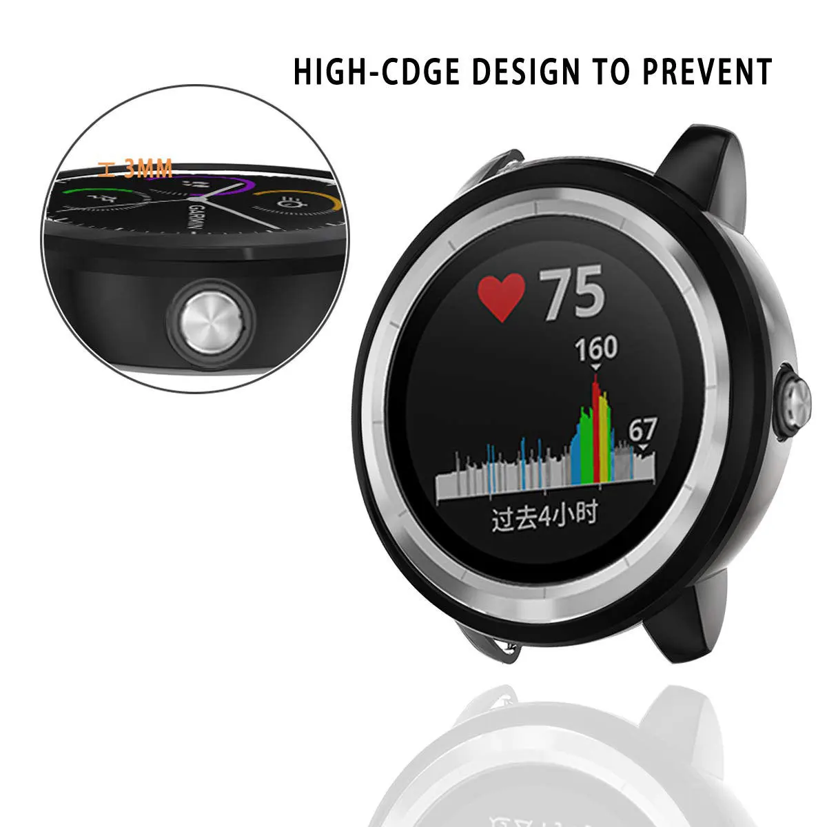 Protective Cover Case For Garmin Vivoactive 3 TPU Protector Frame Smart Watch Screen Shell Soft Silicone Bumper