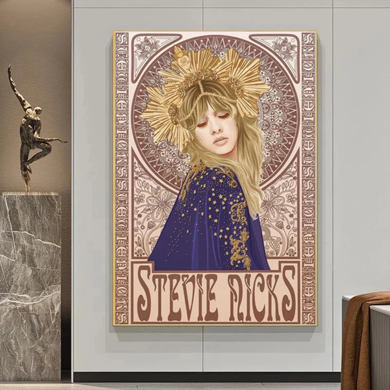 Stevie Nicks Mucha Art Nouveau Canvas Painting Posters and Prints Wall Art Picture for Living Room Home Decor Cuadros