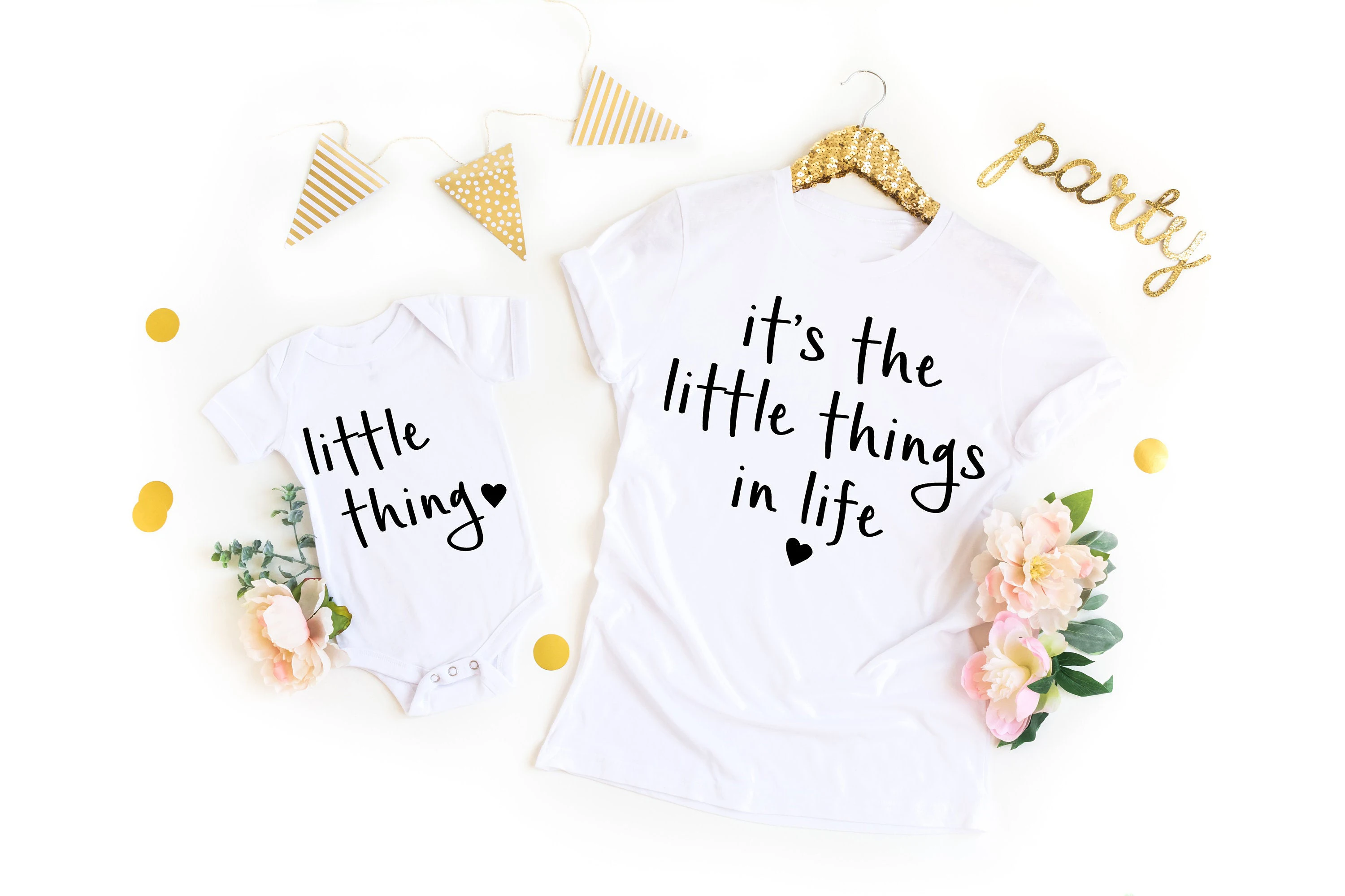 

Mommy and Me Shirts Mama Daughter Set of T-shirts It's The Little Things In Life Shirts Little Thing Baby Bodysuits Mama Tops