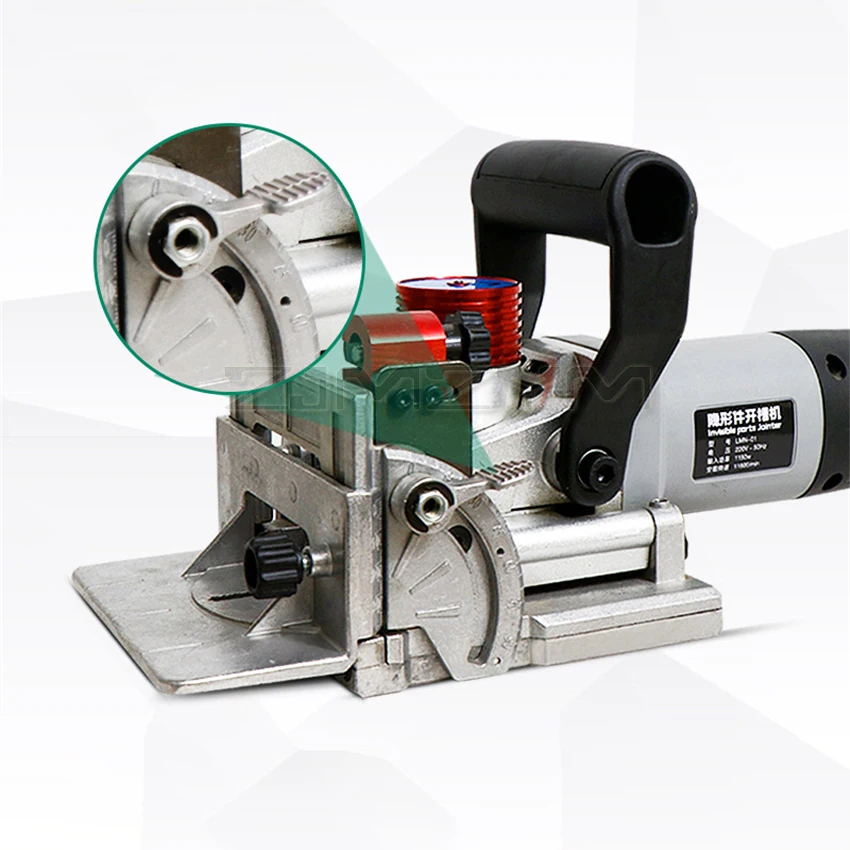 Imagem -02 - Portátil Buraco Oblíquo 3-slot Entalho Máquina de Móveis Conector de Madeira Biscuit Marceneiro Carpintaria Tensionamento Máquina 220v Lmn01