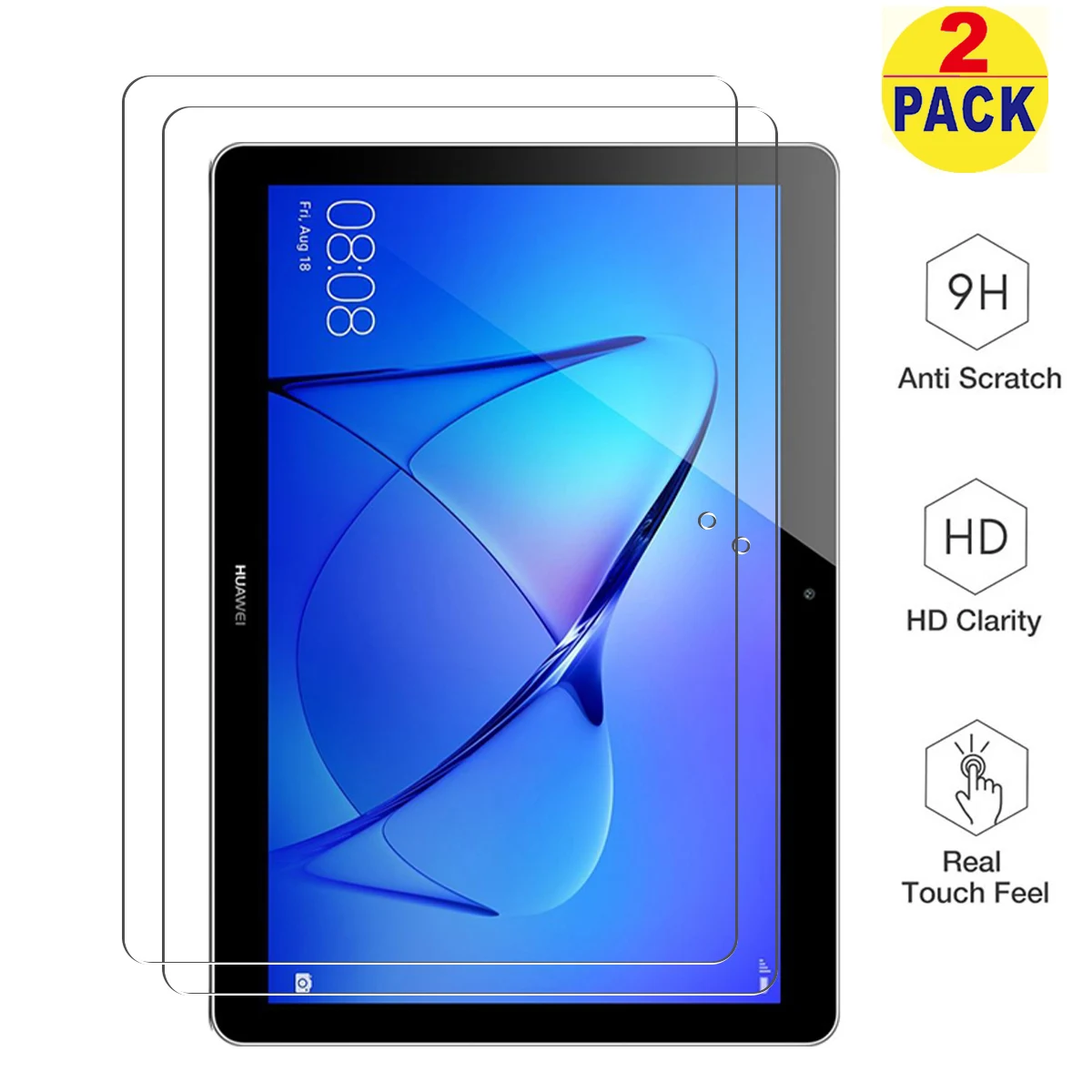 for Huawei MediaPad T3 10 Screen Protector, High Definition Quality Tempered Glass 9H Hardness Film