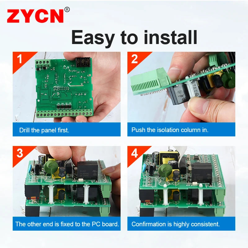 LCF Nylon PC Board Isolation Column Circuit Bracket PCB Computer Hole3.0mm Plastic Reverse Locking Standoff Spacer Pillar 100PCS