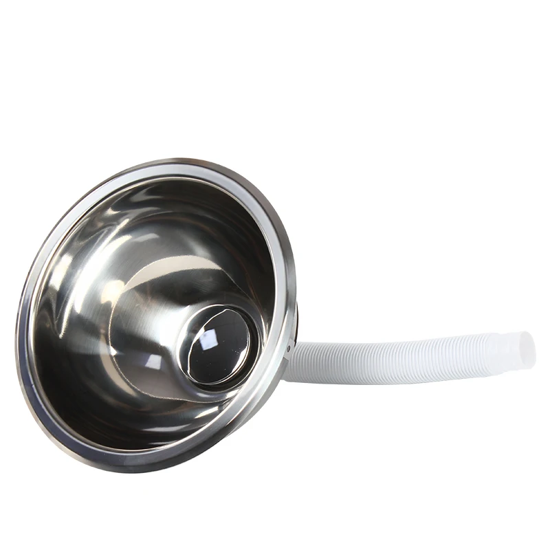 Cuenco Fregadero RV 12 Pulgadas Redondo Acero Inoxidable 304 | Lavabo Abatible Para Autocaravana, Barco O Caravana | Drenaje Eficiente Y Ahorro De Espacio
