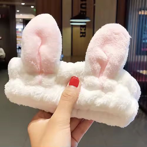 Wash Face Hair Holder Hairbands Soft Warm Coral Fleece Bow Animal Ears Headband For Women Girls Turban Fashion Hair Accessories - Image 30