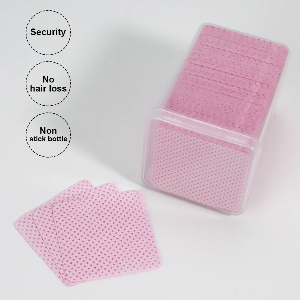 200Pcs Lint-Free Paper Cotton Eyelash Glue Remover Wipe The Mouth Of The Glue Bottle Prevent Clogging Cleaner Pad Makeup Tool