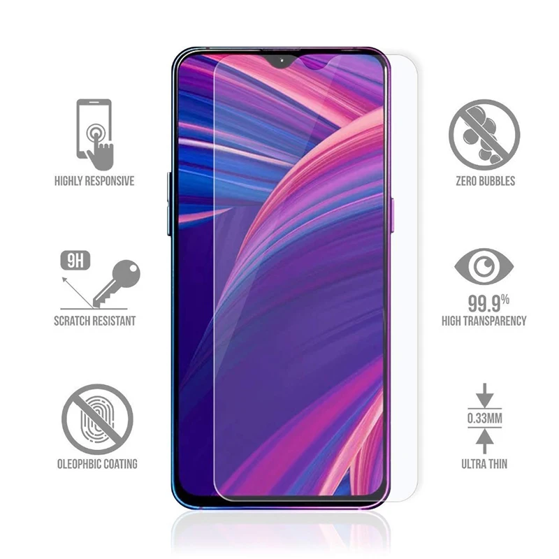 2pcs/lot Tempered Glass for Realme X XT U1 Q Protective Glas Screen Protector for Realme X2 Pro C1 C2 2019