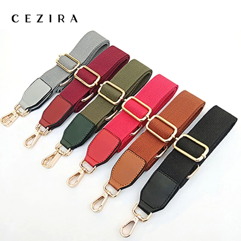 

CEZIRA Brand Adjustable Long Belt For Bags PU&Nylon Shoulder Straps Fashion Solid Wide Buckle Handle Women Handbag Accessories