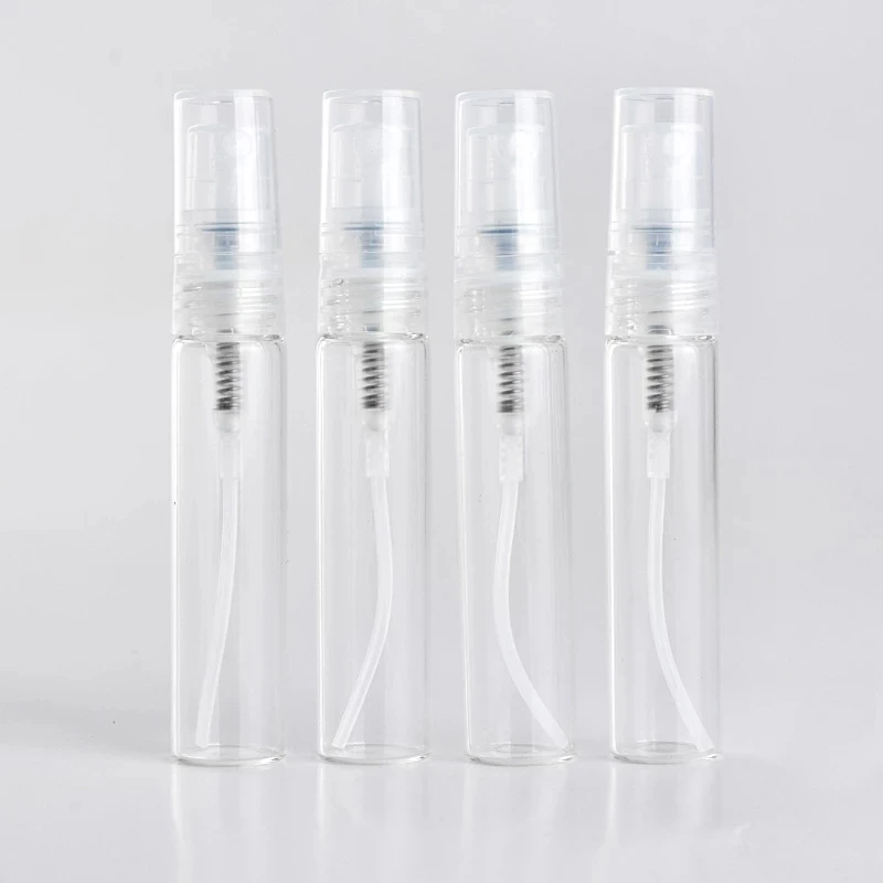 50pcs/lot 5ml Black Clear Mini Perfume Glass Bottle Empty Cosmetics Bottle Sample Test Tube Thin Glass Vials