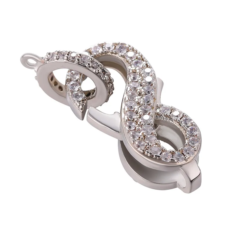 JUYA 5 Pcs Wholesale Fasteners Lobster Clasps Cubic Zirconia Hooks Charms Connectors DIY Handmade Jewelry Findings Accessories