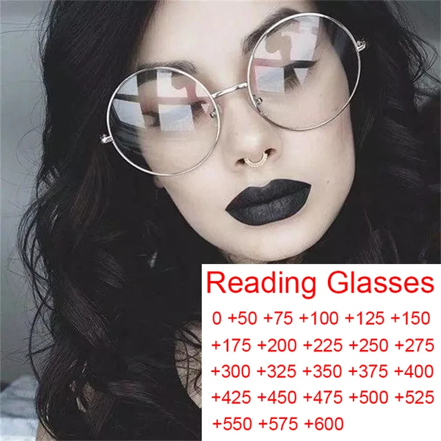 Oversized Round Metal Anti Blue Light Woman Reading Glasses Men Clear Lens Vintage Eyeglasses Presbyopia Large Computer Goggles AliExpress