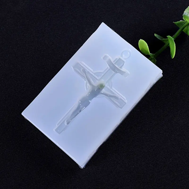 

Silicone Mold Exquisite Vintage Cross Jesus Mirror DIY Jewelry Making Tools Epoxy Resin Molds Crystal Handmade Cake Fondant