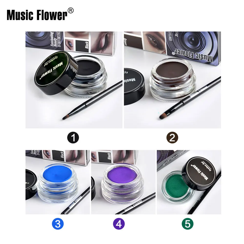 Music flowe Eyeliner colore duraturo impermeabile e resistente al sudore non sbavato cosmetici M5035