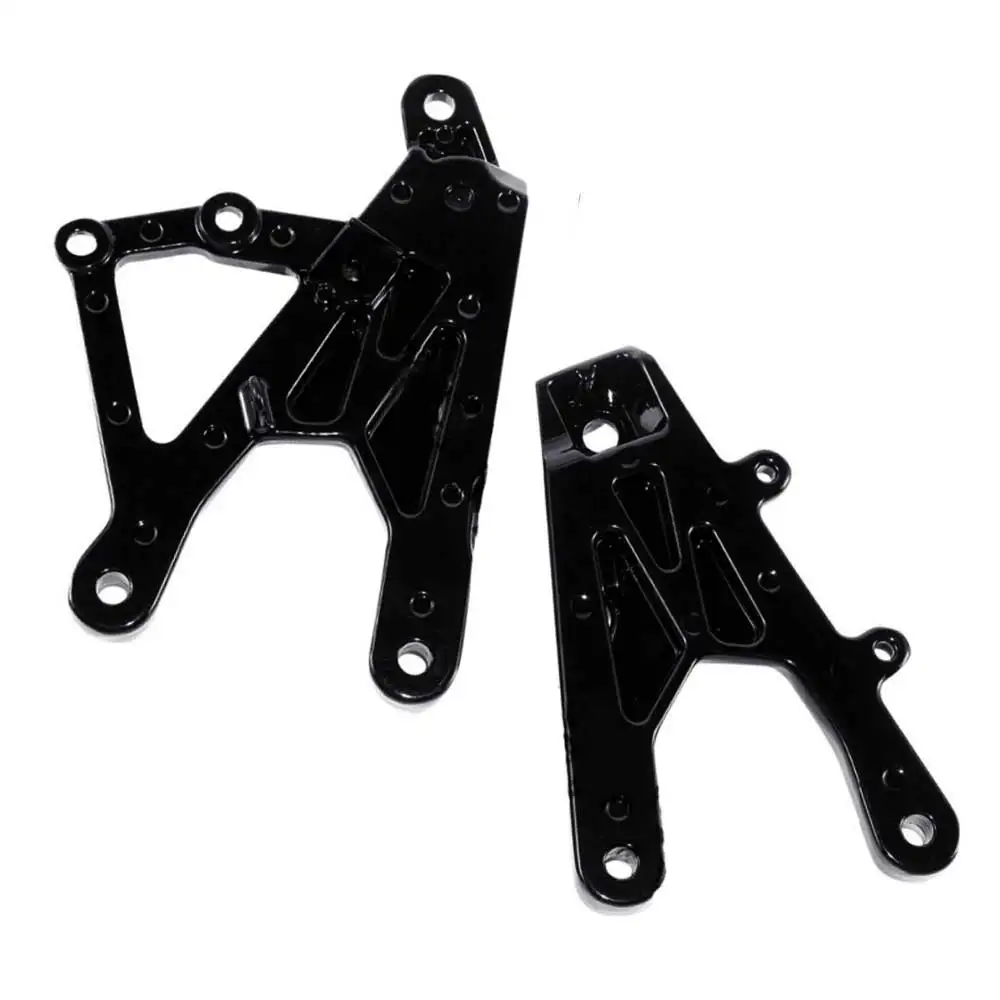 Motorcycle Black Front Rider Foot Pegs Footrest Bracket Fit For Yamaha YZF R1 R1S R1M 2015-2018