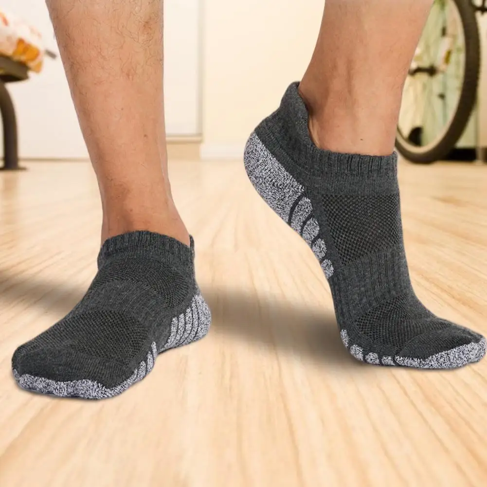 6 Pairs Trainer Socks Men Women Sports Socks Cotton Padded Socks Men 43-47 39-42 35-38 Breathable Running Socks Hiking Socks