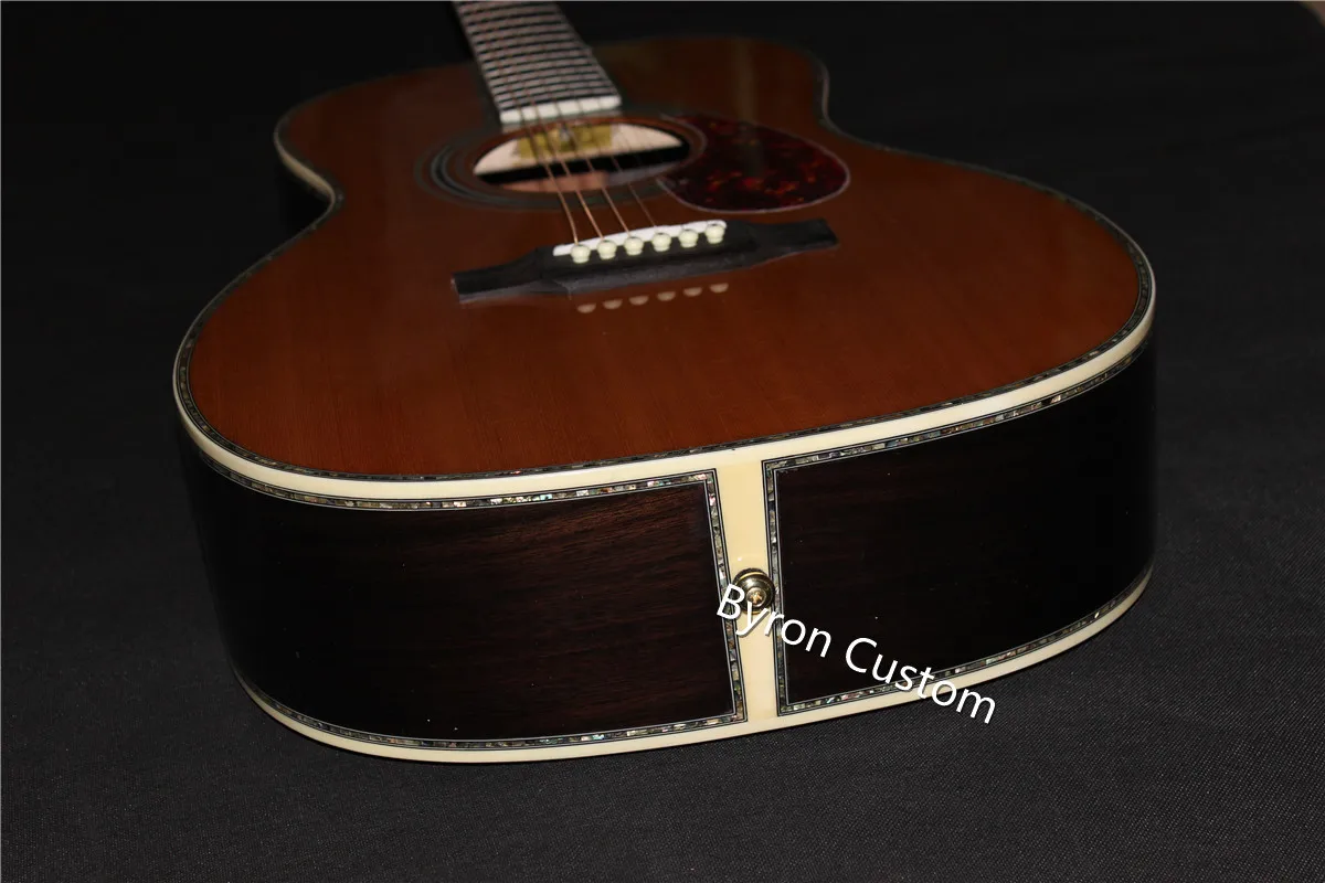 Grand Concert guitar OEM 39 inch ooo style classic acoustic Guitar,Ebony fingerboard Solid cedar  Acoustic can ship from US Uk