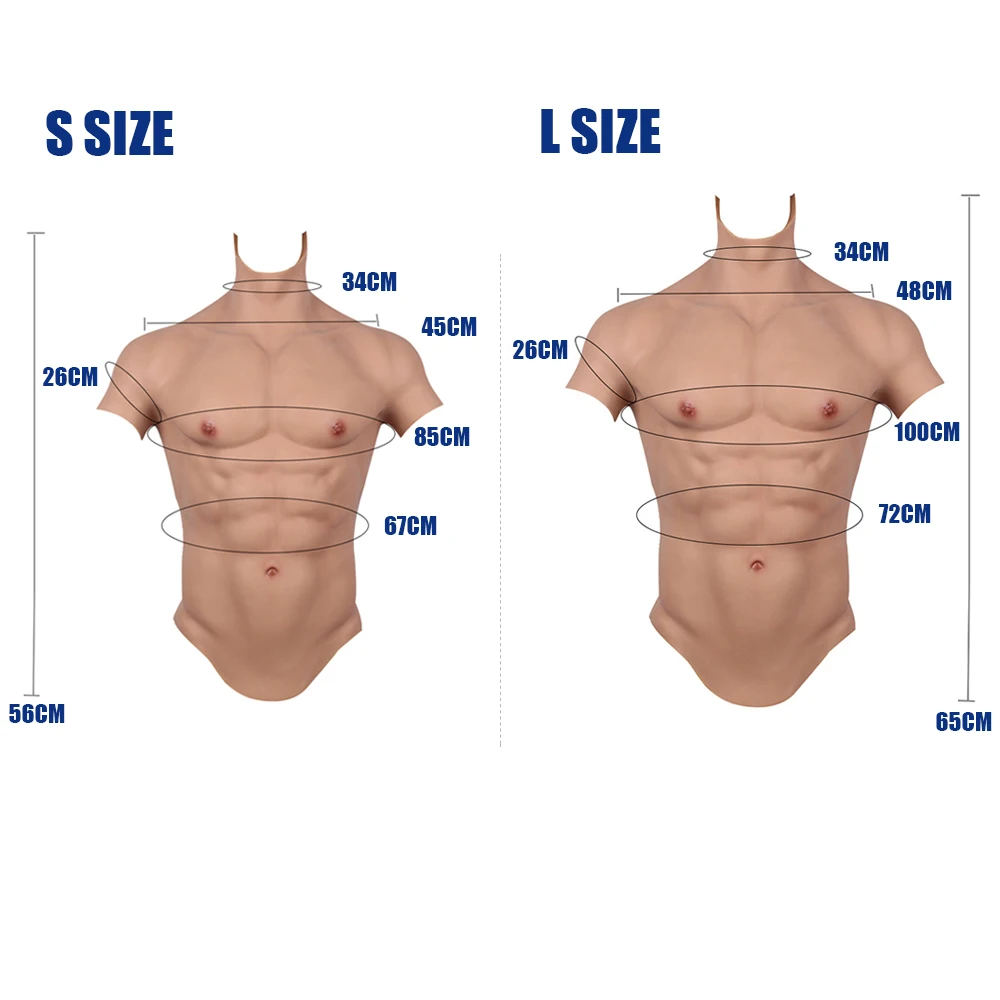 KnowU Cosplay Fake Chest Male Silicone Muscle Suit 6-packs Crossdresser Transgender Crossplay Upgrade New Colors