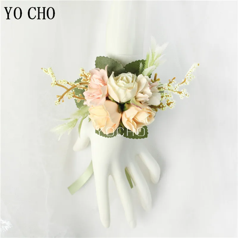 Hình Cho Boutonniere Cổ Tay Xòe Cưới Cô Dâu Vòng Tay Hồng Lụa Hoa Dự Tiệc Dạ Hội Bé Gái Cổ Tay Xòe Cưới Boutonniere