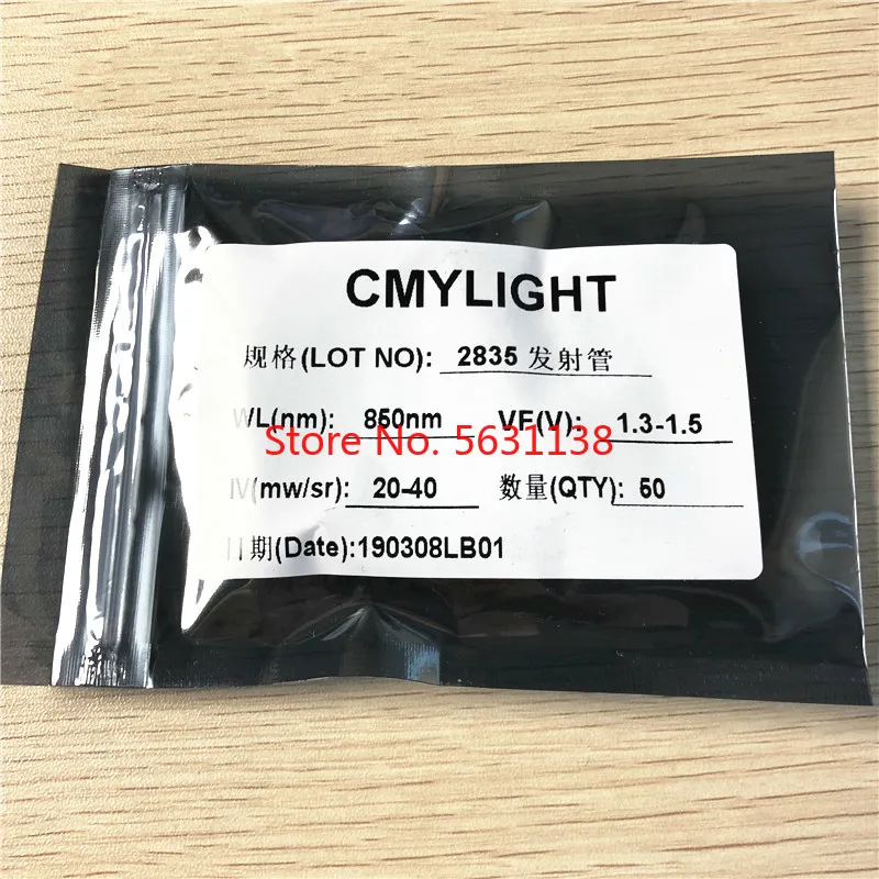 

50PCS 2835 850NM (28-30mW) /940NM (18-20mW) SMD LED IR LEDs 20mA 1.3-1.5v 2.8*3.5mm Infrared emitting LED cree led COB chip led