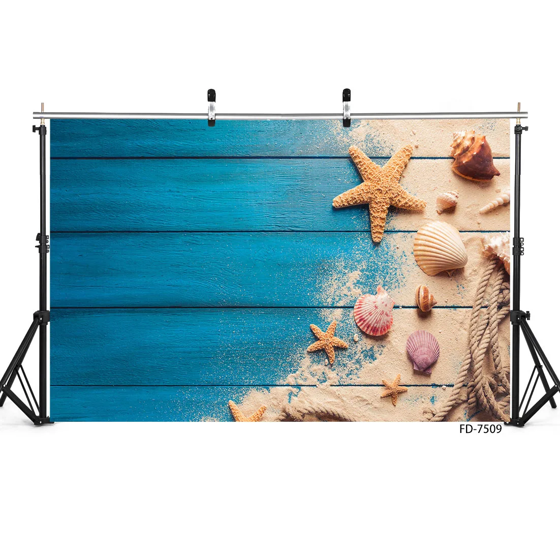 Синяя деревянная доска, морская звезда, песочная ракушка, детские вечерние фотографии, виниловые фотографические фоны для фотостудии