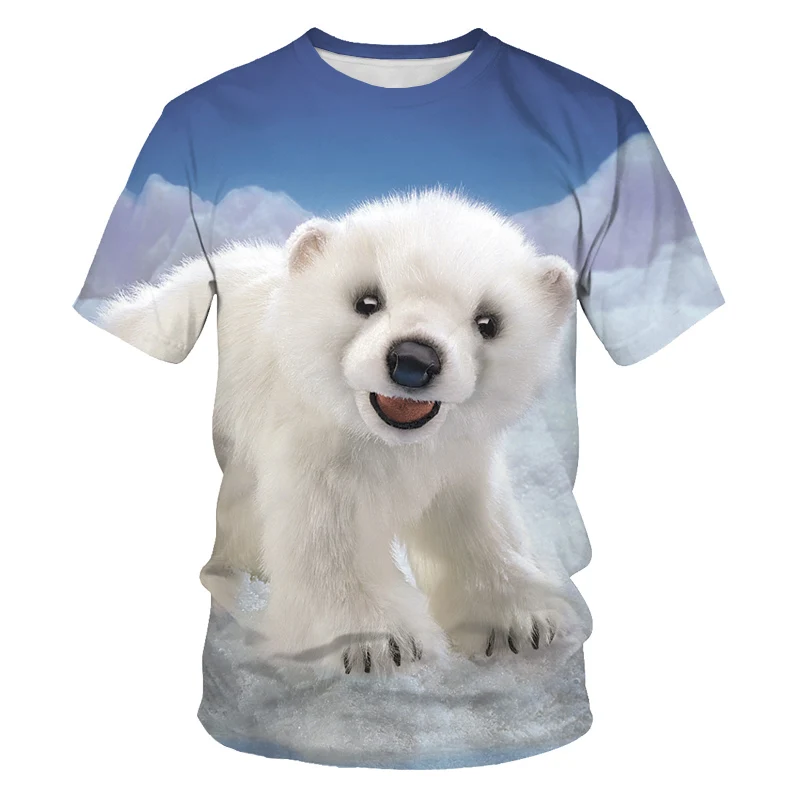 Cute 3D Print T-shirt Animal Bear T Shirt Short Sleeve Funny Design Casual Shirt T-shirt Male O-neck High Elasticity Tshirt