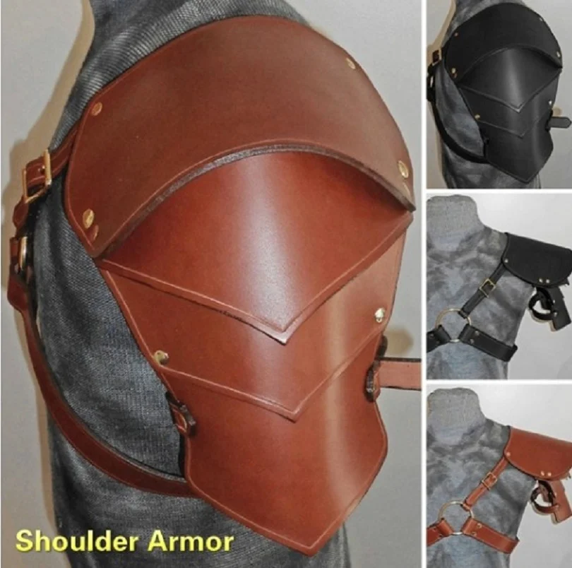 Erwachsene Medieval Warrior Rüstung Party Cosplay Kostüm Requisiten Leder Ritter shouder Rüstung für Männer
