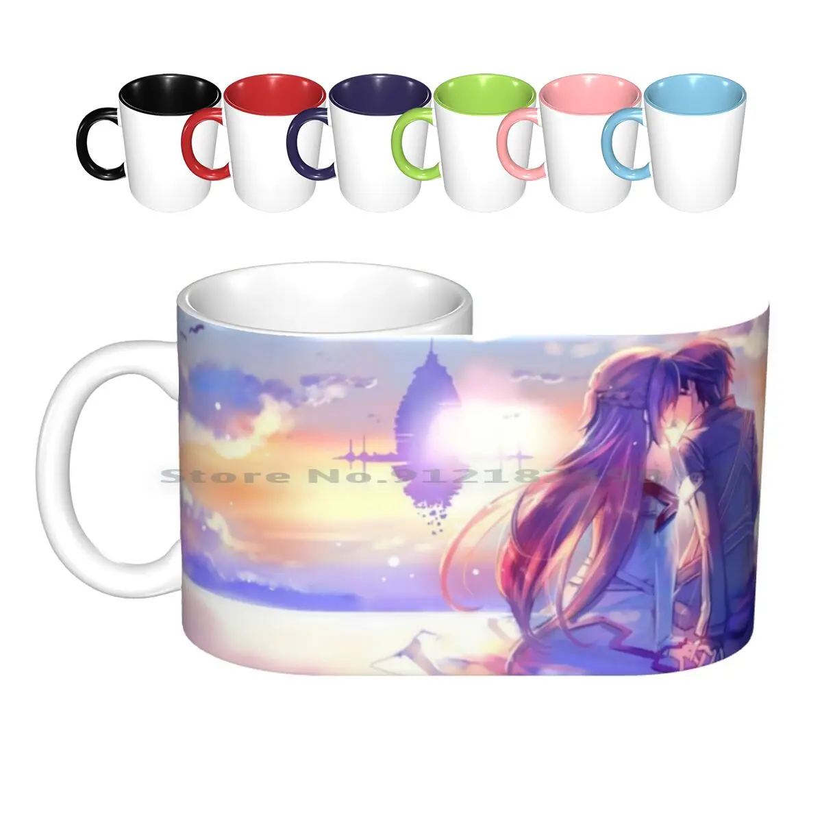 Best Couple Asuna And Kirito Ceramic Mugs Coffee Cups Milk Tea Mug Sword Art Online Asuna Kirito Couple Love Sword Aincrad Sao